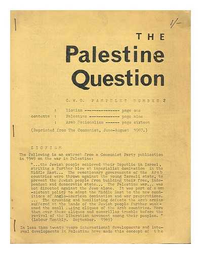 THE COMMUNIST - The Palestine question