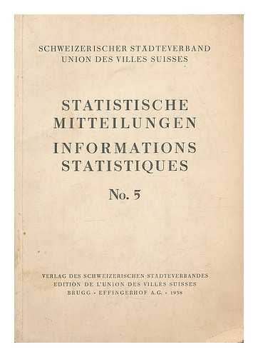 UNION DES VILLES SUISSE - Statistische Mitteilungen - Information Statistiques No.5