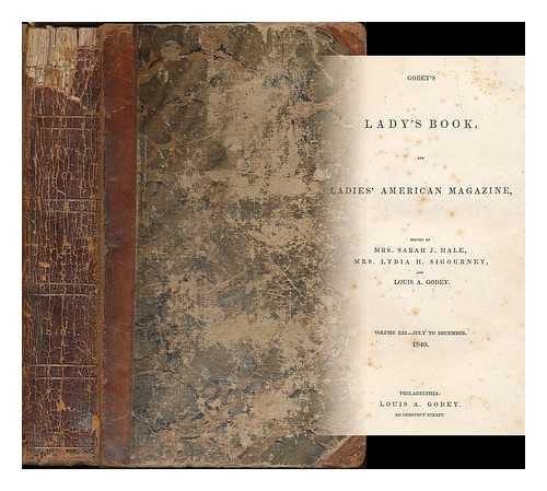 HALE, SARAH J [ED.] - Godey's Lady's Book, and American Magazine / edited by Sarah J. Hale, Lydia H. Sigourney and Louis A. Godey. Volume 21: July to December, 1840 [bound with] Volume 22: January to June, 1841