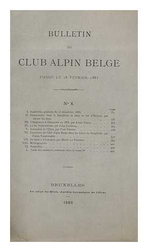 CLUB ALPIN BELGE - Bulletin du Club Alpin Belge, fonde le 18 Fevrier 1885 ; No. 5