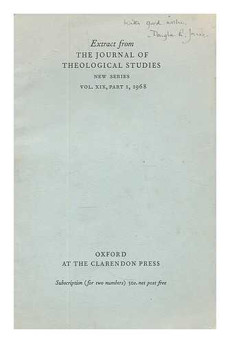 JONES, DOUGLAS R. - Extract from The Journal of Theological Studies : New Series, Vol. XIX, Part I, 1968 The background and character of the Lukan psalms