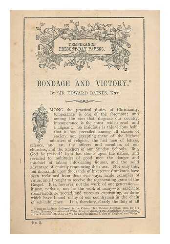 BAINES, EDWARD, SIR (1800-1890) - Bondage and victory