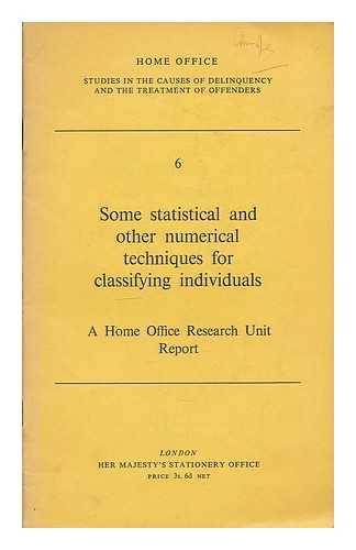 MACNAUGHTON-SMITH, P. - Some statistical and other numerical techniques for classifying individuals