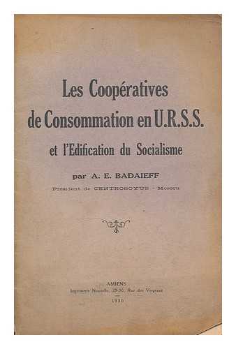Badaieff, A. E. - Les cooperatives de consommation en U.R.S.S. : et l'Edification du Socialisme