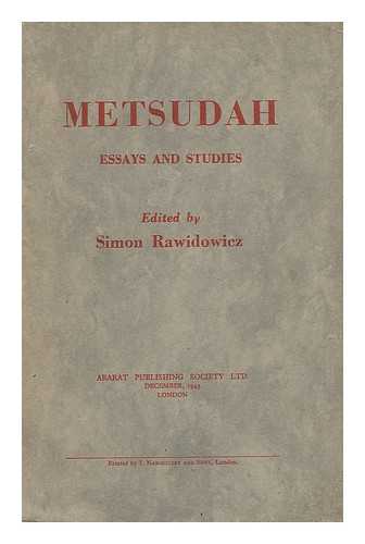 RAWIDOWICZ, SIMON - Metsudah essays and studies [Language: Hebrew]