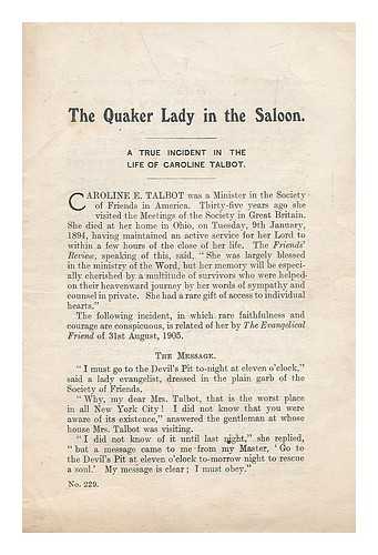 Anonymous - the quaker lady in the saloon