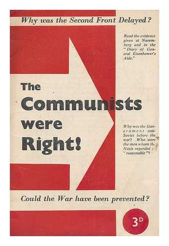 COMMUNIST PARTY LONDON - The Communists were right!