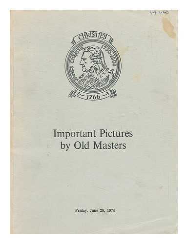 CHRISTIE, MANSON & WOODS - Important pictures by old masters