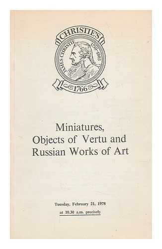 CHRISTIE, MANSON & WOODS - Miniatures, objects of vertu and Russian works of art