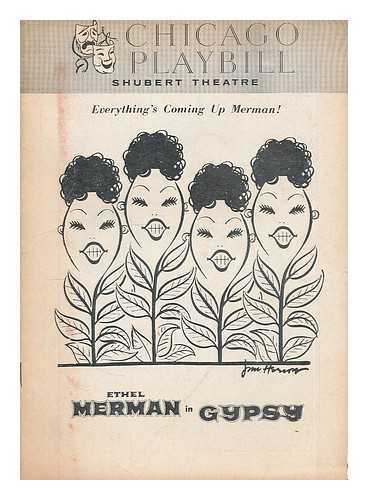 MERMAN, ETHEL. SAM S. SHUBERT THEATRE - Ethal Merman in Gypsy [Original Chicago Playbill, Shubert Theatre - July 16, 1961]