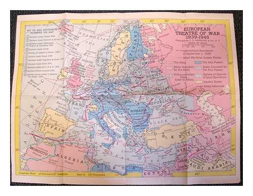 HAMMOND & CO., C. S. [PUBLISHER] - European Theatre of War 1939-1945 / Far Eastern Theatre of War 1941-1945 [Two full colour strategy maps]