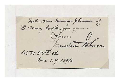 JOHNSON, EASTMAN (1824-1906) - Eastman Johnson : signature, letter closing and date, Dec. 29, 1896