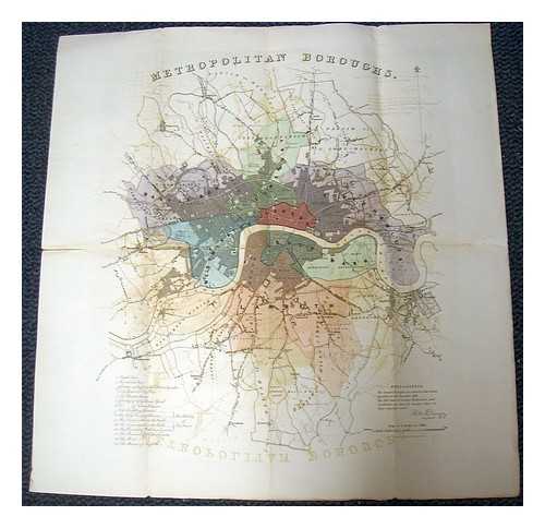 DAWSON, ROBERT K. - Metropolitan Boroughs [vintage map of London showing metropolitan boroughs, 1832]