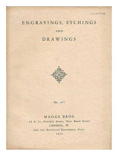 MAGGS BROS. (LONDON) - Catalogue of engravings, etchings and drawings. Selected for their beauty, rarity and interest. Including some perfect examples of XVIIIth century colour printing. [Maggs Bros. auction catalogue, no. 475]