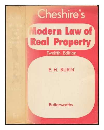 CHESHIRE, GEOFFREY CHEVALIER (1886-1978) - Cheshire's modern law of real property