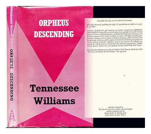 WILLIAMS, TENNESSEE (1911-1983) - Orpheus Descending