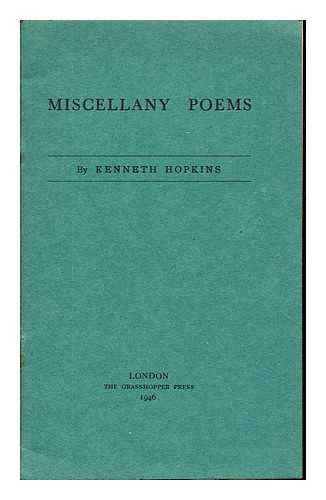 HOPKINS, KENNETH (1914-) - Miscellany poems