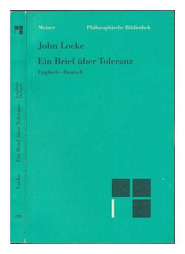 LOCKE, JOHN. EBBINGHAUS,  JULIUS - Ein Brief uber Toleranz englisch-deutsch