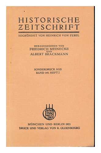 BRACKMANN, ALBERT (1871-1952) - Die ursachen der Geistigen und Politischen Wandlung Europas Im 11. Und 12. Jahrhundert