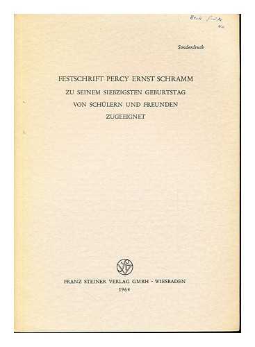 KAMP, NORBERT (MUNSTER). SCHRAMM, PERCY ERNST (1894-1970). CLASSEN, PETER (1924-). SCHEIBERT, PETER (1915-) - 'Die Herrscherthrone Im Schatz der Kardinale (1268-1271)'. Festschrift Percy Ernst Schramm : zu seinem siebzigsten Geburtstag von Schlern und Freunden zugeeignet / [Hrsg. von Peter Classen und Peter Scheibert]