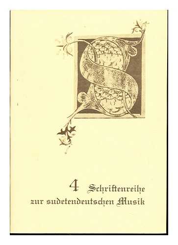 HADER, WIDMAR - Schriftenreihe zur sudetendeutschen Musik 4