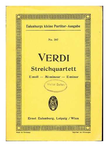 MENDELSSOHN BARTHOLDY, FELIX (1809-1847) - Quartett No. 4, E-moll : fur 2 Violinen, Viola und Violoncell