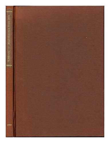 SCHWARTZ, RUDOLF - Jahrbuch der Musikbibliothek Peters fur 1904