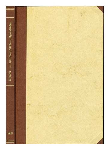 MITTERER, SIGISBERT (1891-) - Die bischoflichen Eigenklster in den vom hl. Bonifazius 739 gegrundeten bayerischen Dizesen / von Sigisbert Mitterer