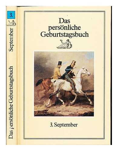 WELTENBURGER, MARTIN - Das personliche Geburtstagsbuch / 9,3 3. September