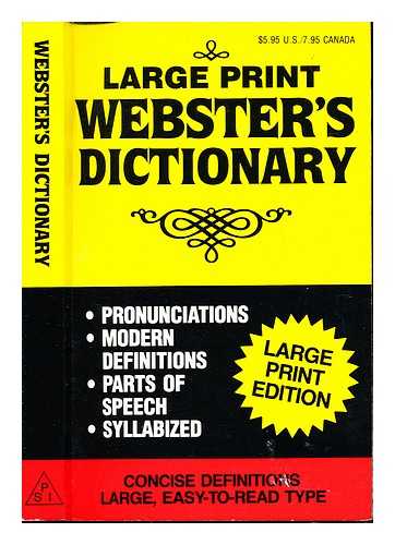 WEBSTER'S DICTIONARY - Large Print Webster's Dictionary