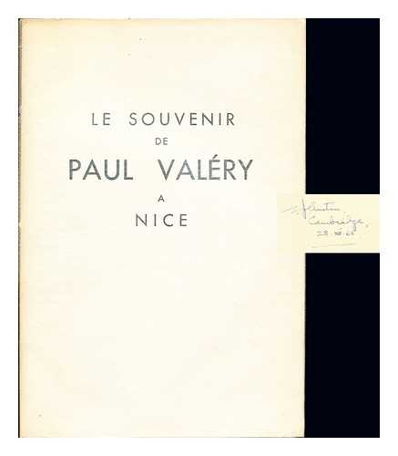 SAQUI, JOSEPH (1871-1956) - Le Souvenir de Paul Valry  Nice