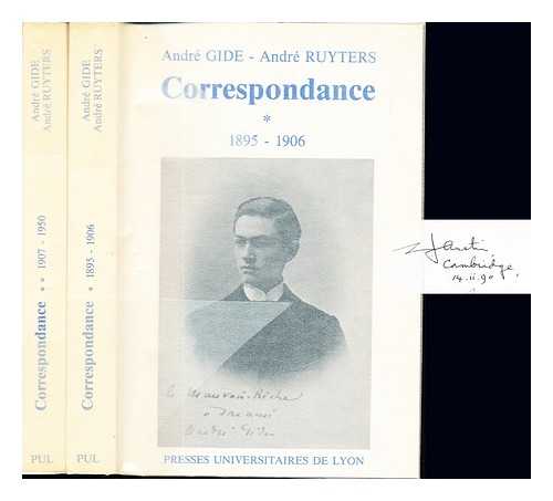 MARTIN, CLAUDE. MARTIN-SCHMETS, VICTOR. MASSSON, PIERRE - Andr Gide - Andre Ruyters Correspndance (1895-1906). Complete in two volumes