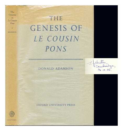 Adamson, Donald (1939-) - The genesis of Le Cousin Pons
