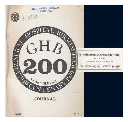 GENERAL HOSPITAL BIRMINGHAM NURSES' LEAGUE; PEARCE, MONICA - General Hospital Birmingham Nurses' League Journal No 73