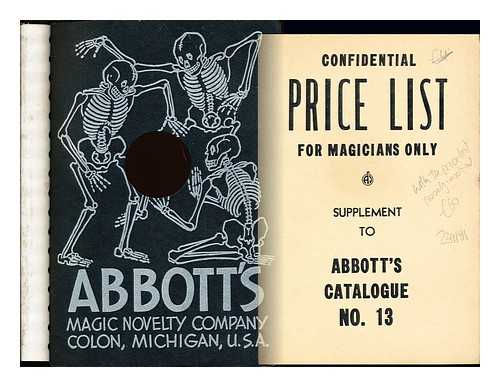 ABBOTT'S MAGIC NOVELTY COMPANY - Catalogue No. 13