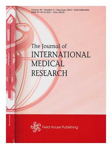 LADER, M. H., EDITOR - Journal of international medical research, Volume 40, Number 3