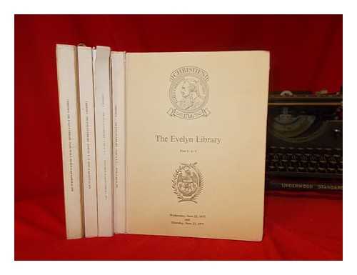 CHRISTIE, MANSON & WOODS - The Evelyn Library : sold by order of the trustees of the wills of J.H.C. Evelyn, deceased and major Peter Evelyn, deceased. Part 1 A-C through Part 4 T-Z which will be sold at auction by Christie, Manson & Woods Ltd. ... at their Great Rooms ... on Wednesday, June 22, 1977 and Thursday, June 23, 1977 ... / Christie, Manson & Woods Ltd