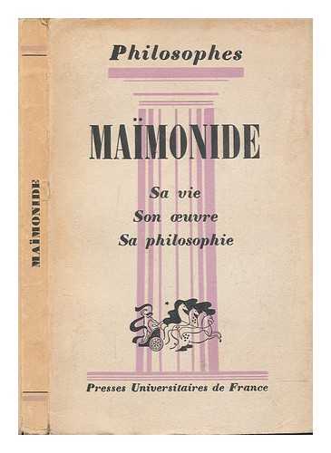 SROUYA, HENRI - Mamonide : sa vie, son oeuvre, avec un espos de sa philosophie / par Henri Srouya