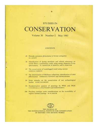 INTERNATIONAL INSTITUTE FOR CONSERVATION OF HISTORIC AND ARTISTIC WORKS - Studies in conservation : the journal of the International Institute for the Conservation of Historic and Artistic Works; Volume 30, Number 2, May 1985