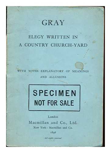MACMILLAN - Gray: elegy written in a country church-yard