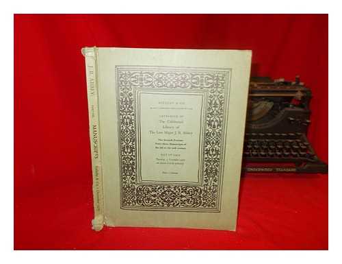 SOTHEBY & CO. PARKE-BERNET GALLERIES INC., NEW YORK - Catalogue of The Celebrated Library: the property of the alte major J.R. Abbey, sold by order of the executors. The Seventh Portion: forty-three manuscripts of the 9th to the 20th century. Day of Sale: Tuesday, 1 December 1970 at eleven o'clock