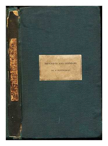 HUMBOLDT, WILHELM FREIHERR VON (1767-1835). DIEDE, CHARLOTTE HILDEBRAND (1769-1846) - Thoughts and opinions of a statesman