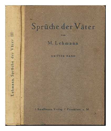 Lehmann, Marcus Meyer (1831-1890) - Sprche der vter / von M. Lehmann