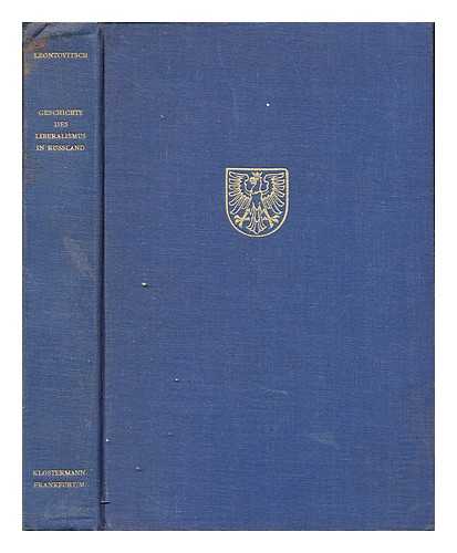 LEONTOVITSCH, VICTOR - Geschichte des Liberalismus in Russland