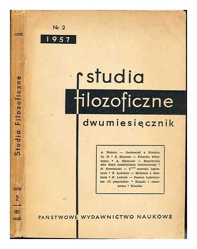 POLSKA AKADEMIA NAUK (WARSAW). INSTYTUT FILOZOFII I SOCJOLOGII - Studia filozoficzne. Dwumiesiecznik. 2