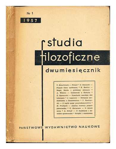 POLSKA AKADEMIA NAUK (WARSAW). INSTYTUT FILOZOFII I SOCJOLOGII - Studia filozoficzne. Dwumiesiecznik. 1