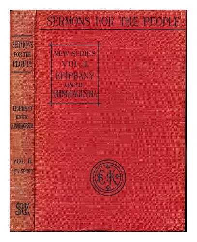 VARIOUS CONTRIBUTORS. SOCIETY FOR PROMOTING CHRISTIAN KNOWLEDGE - Plain Sermons for The Christian Year: Volume II: Epiphany until Quinquagesima