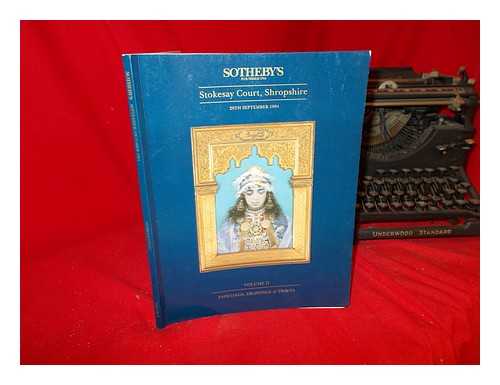 SOTHEBY'S - Stokesay Court, Shropshire: 29th September, 1994: Volume II: paintings, drawings & prints