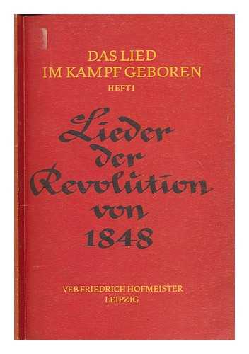 LAMMEL, INGE - Lieder der Revolution von 1848