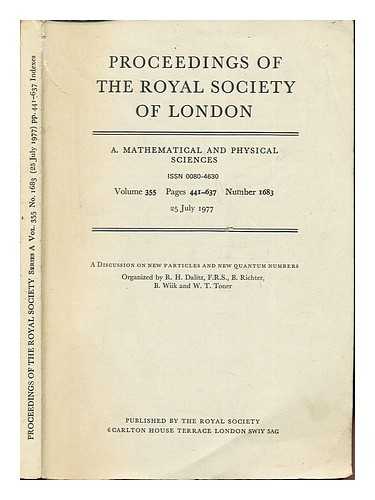 DALITZ, R. H. RICHTER, B. WIIK, B. TONER, W. T - Proceedings of The Royal Society of London: A. Mathematical and Physical Sciences: Volume 355: Number 1683: 25 July 1977